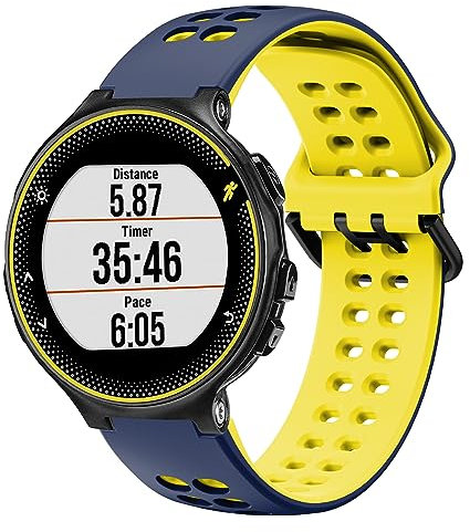 BOJYS Forerunner 235 Armband Silikon, Ersatzarmband Einstellbar Uhrenarmbänd Doppelte Farbe Sport Armband für Forerunner 735XT 235 235Lite 230 220 620 630 Approach S20 S6 S5