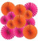 MOWO Papierfächer in Hot Pink und Orange, Wanddekoration, Hintergrund, Decke, hängende Dekoration für Herbst, Erntedankfest, Babyparty, Abschlussfeier, Geburtstag, Mottoparty-Dekoration, 12 Stück