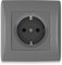 BSEED Steckdose Unterputz mit Steckklemme, Schuko Steckdose 1 Fach mit PC Rahmen, Einbausteckdose Unterputz 16Amp, Einzel Schutzkontakt Wandsteckdose Socket Grau - 80mm