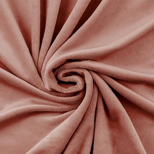 Textrend Microfaser-Plüsch - Minky-Glattes Stoff als Meterware - Stoff Shorty als Meterware in vielen Farben - Textilien 1x1.60m - Stoffe Meterware (Schmutziger Lachs)