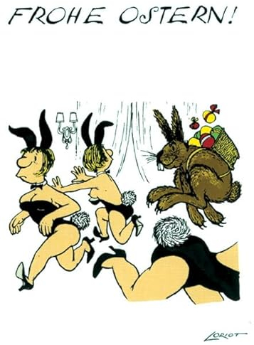 Inkognito Postkarten | Anlass: ''Easter'', Motiv: ''Frohe Ostern! '' | Künstler: Loriot (Vicco von Bülow) | Art-Nr.: 15281 | vom Berliner Verlag