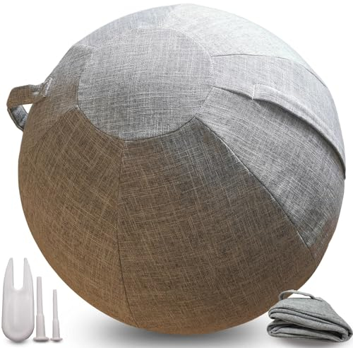 AOLIAZMAX Sitzballabdeckung, Luftstopper-Stecker-Adapter, 65 cm, 75 cm, Geburtsball, Gymnastikball-Abdeckung für Schwangerschaftsball, Yoga-Ball, Kernballabdeckungen, Aufbewahrungstasche, Zubehör