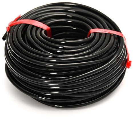 Manguera de riego de 1/4 de pulgada, rollo de tubería de suministro de riego por goteo de PVC negro de 160 pies para jardín