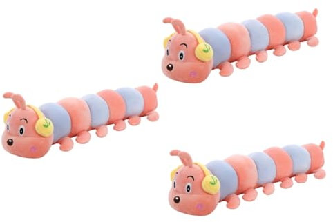 Abaodam 3 Stück Raupenpuppe Plüschspielzeug Stoffpuppe Dekokissen Spielzeug Dekorative Plüschpuppe Stofftier Raupe Spielzeugpuppe Plüschtier Puppenspielzeug Dekokissen