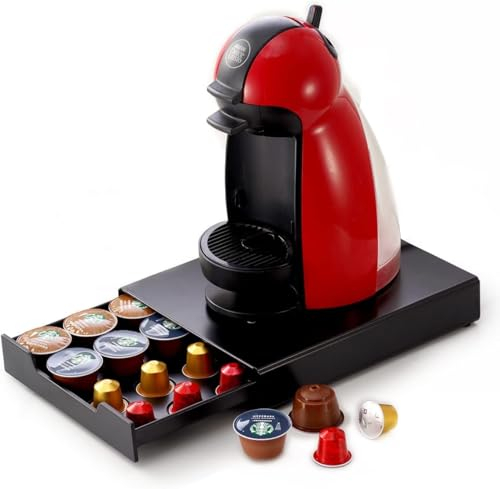Wrobic Coffee Capsule Holder, Capsule Storage Drawer for Nespresso Originalline, Dolce Gusto, Coffee Machine Stand & Coffee Pods Organiser, 20 Capsules