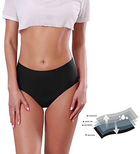 Bikinis Menstruales a Prueba de Fugas Bragas Menstruales Mujer Braguitas Menstruales Impermeable Pantalones Menstruales para Natación Cintura Alta Bragas Menstruales para Mujer Niña Adolescentes
