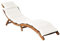 Faroom Tumbona Doble Madera Tumbona Plegable para Jardín Tumbona de Jardín con Cojines Tumbonas Piscina Crema