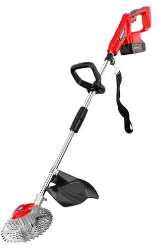WANGLINHAO Coupe-Bordures Électrique sans Fil, Angle De Coupe Réglable, Coupe-Bordures Léger, 3 Types De Lames, pour La Pelouse, Le Jardin et Les Buissons(One Battery)