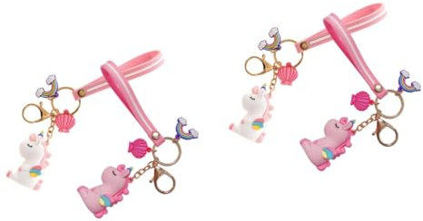 WRITWAA 4stücke Einhorn Schlüsselanhänger Silikon Schlüsselringe Mit Buntem Design Für Taschen Und Rucksäcke Praktische Für Partys Und Alltag Weiß