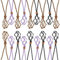 Sourcing Map 18PCS Crystal Necklace Holder, Adjustable Necklace Cord, Empty Stone Holder, Pendant Cage, Black/Purple/Beige, DIY Jewelry Making, Unisex, All Ages