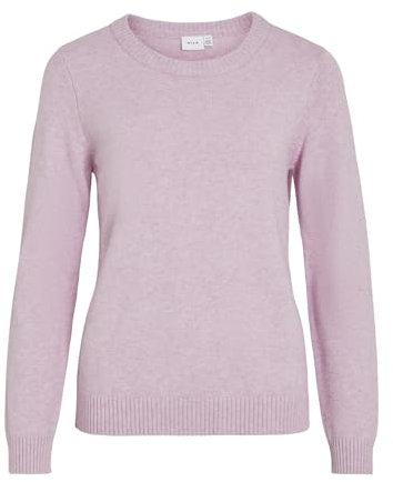 VILA Femme Viril O-Neck L/S Knit Top - Noos Pull-Over, Winsome Orchid, M