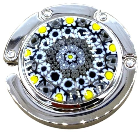 Crochet porte-manteau sac de table antidérapant anti-rayures avec insert en murrine vénitienne PB0003