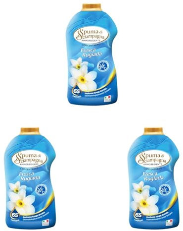 Spuma di Sciampagna Ammorbidente Concentrato Fresca Rugiada 65 Lav. 1300ml (Confezione da 3)