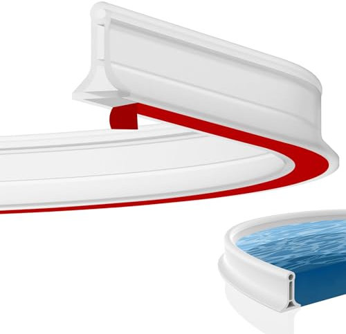 DENUOTOP Striscia protettiva per doccia, autoadesiva, in silicone, per bagno e cucina, toilette, può essere tagliata e piegata (bianco, 200 cm x 4 cm x 3 cm)