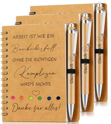 boocooberg Dankeschön Geschenke für Kollegen,Kleine Geschenke für Kollegen Lehrer Inspirierend,Geschenke für Kollegen Notizblock 10x15cm Beste Danke Geschenk Kollegen Abschiedsgeschenk (3PCS)