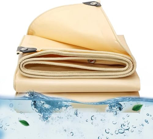 SRHIMEOS Lona Impermeable Reforzada 4x7m, Lona con Ojales para Piscina, Lonas Industrial Polietileno Resistente Al Desgaste, Lona De Protección Universal Cubierta
