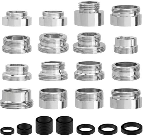 Faucet Adapter,Tap Filter,16 Pcs Tap Adapter for Kitchen Sink(16-28mm),Tap Aerator Tap Adapter for Male Female Sink Faucet,Faucet Aerator for Connecting Garden Hose Sink Sprayers Water Filters