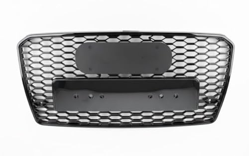 Mptuned Griglia anteriore in stile RS7, compatibile con Audi A7 4G8 Vor-Facelift 2010-2014, design a griglia a nido d'ape, colore nero lucido, look sportivo