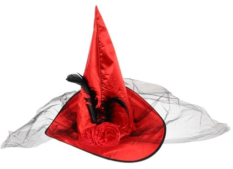 Holibanna 1stück Hexenhut Mit Rosen-design Für Halloween Verstellbarer Damenkostüm-hut Für Und Kostüm-events Dekoration Für Partys Und Cosplay