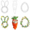 FONDUO Ostern Deko Metallring für Blumenkranz, Ostern Hase Karotte Drahtkranzrahmen, Dekoringe für DIY Kranz Deko, Draht Kranz Ringe für Festival Party Ostern Frühling Dekoration (3 Stück)