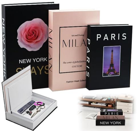 Yoedge 3 pièces de livres décoratifs pour la décoration de la maison,Boîte en carton uniquement faux livres,Livres décoratifs pour la table basse de la maison Livres décoratifs pour le bureau
