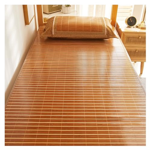 YRCHang Sommer-schlafmatten Bambus, Faltbare Sommerkühlung Schlafmatte Mit Rattan -Kissenbezug, Atmungsaktive Natürliche Bambuskühlung Schlafmatte Für Wohnheim Für Heimschule(Size:80CMX190CM,Color:A)