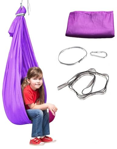 sensorial para interiores | Hamaca columpios | de campamento de jardín | Terapias estilo capullo de nailon Swin con tamaño de 110.24 pulgadas para niños y adultos, relajación