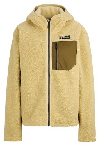 Ziener Juha-Z - Giacca in Pile High Loft, Strato Intermedio, con Cappuccio, Sage Leaf, 40