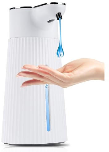 Uadme Seifenspender Automatisch,400ml Wall Mount Touchless Soap Dispenser with Sensor,2-Level Adjustable, IPX6 Waterproof, Type-C Rechargeable for Bathroom, Kitchen