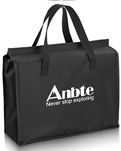 Anbte Klapptisch Aufbewahrungstasche 37x9x42cm(LxBxH), Schwarz | Campingtisch Tragetasche aus 600D Oxford Gewebe, Wasserdichte Strapazierfähige Staubdichte Abdeckung für kleinen Koffertisch