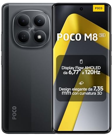 XIAOMI POCO M8 5G, Smartphone 8+512GB, Nero, Snapdragon® 6 Gen 3