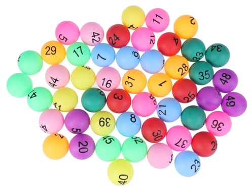 TOYZFRIENDY 50 de Tennis de Table Numérotées en PE pour Décoration de Fête et Événements avec Légère Rebond et Impression Couleur Aléatoire