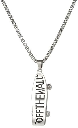DACKLOONG Hip-Hop-Skateboard-Anhänger, Halskette mit Alphabet-Detail, sportlicher Streetwear-Schmuck