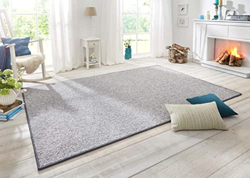 Hanse Home Wolly Läufer – Wohnzimmerteppich Flachgewebe Kurzflor Woll-Optik Wolle Skandi-Look Esszimmer, Wohnzimmer, Kinderzimmer, Schlafzimmer – Grau, 80x150cm