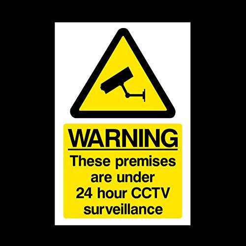 25x CCTV 24 hour Surveillance Sign - Self Adhesive Sticker - (A5) 150x200mm (MISC12)
