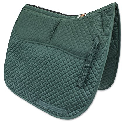 ECP Equine Comfort Products Konturierte Korrektur Dressur-Schabracke mit verstellbaren Memory Foam Shims, gestepptes Polycotton-Design, Druckentlastung für Pferde mit Swayback oder Muskelverlust