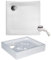 Stahl Duschwanne Set Edura 90 x 90 Dusche Wannenträger Tempoplex Duschbecken aus 3,5 mm Stahl-Emaille weiß