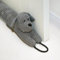 Grey Dog Draught Excluders Door Stopper Herringbone Fabric Material & Filling, Stitched, Velvety Soft Draft Excluder