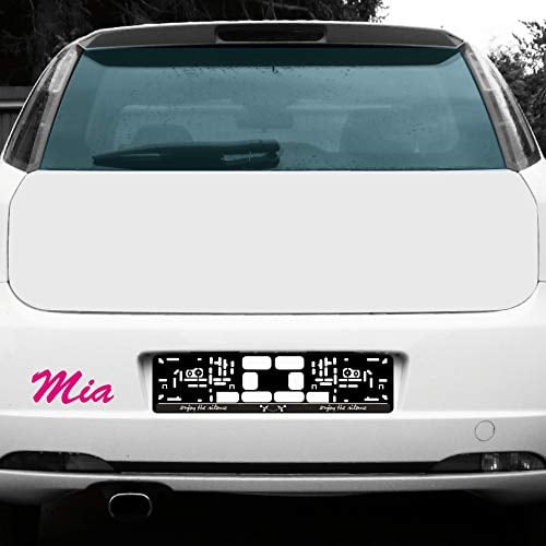 Mädchen Wunsch Name Aufkleber Tattoo für Auto und Kinderzimmer Tür Fenster Schrank (pink, Mia 18cm)