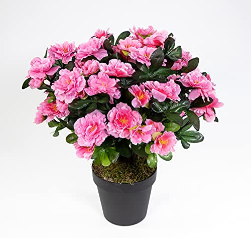 Seidenblumen Roß Große Azalee 36cm rosa-pink im Topf LA Kunstpflanzen Kunstblumen künstliche Blumen Pflanzen Azaleenbusch