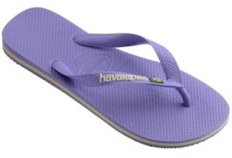 Havaianas Brasil Logo Unisex Adults FlipFlop Purple Paisley 3.5/4 UK