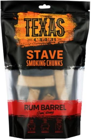 TEXAS CLUB Smoking Wood Chunks Perfect BBQ Grill and Outdoor Picnic (Rum Barrel)