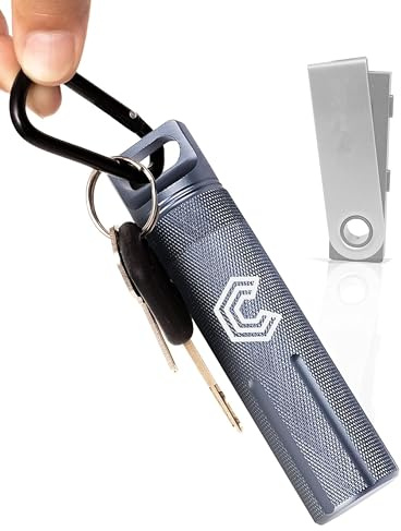 CryptoPod Ledger Nano-Hülle – passend für Nano S/X/S Plus & Yubikey USB – Aluminiumlegierung, feuerfest und wasserdicht – schützende Kühltasche für Kryptowährungsgeräte, Silber