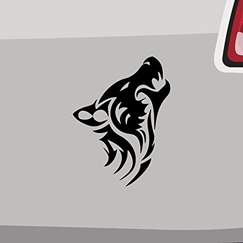 Werwolf Tribal Aufkleber Wolf Vollmond Hund Sticker Tattoo Decal Vinyl Deko JDM in 6 Größen und 21 Farben