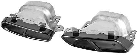Auspuffblende, Yctze 2er Quad Auspuffblenden Edelstahl Ersatz für AMG A45 W176 CLA45 C117 2013-2018(Galvanisieren schwarz)