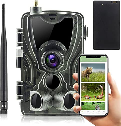 4G 4K 30MP Wildlife Camera, Live Video Hunting Trail Camera with No Glow Night Vision and Motion Sensor, IP65 Waterproof 2.4 COLOR TFT LCD for Garden, Wildlife Monitoring, Home Security,B