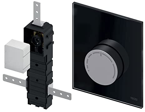 TECEfloor Design RTL-Box Rohbauset und Feinbauset mit Abdeckplatte Echtglas Schwarz, Steuerung für Fußbodenheizungen und Wandheizungen