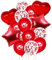 GOOGIT Dekoration für Abschlussfeier, Doktorin oder Doktorin Set mit 16 roten Luftballons Herzen und Stern (16 Stück - Luftballons)