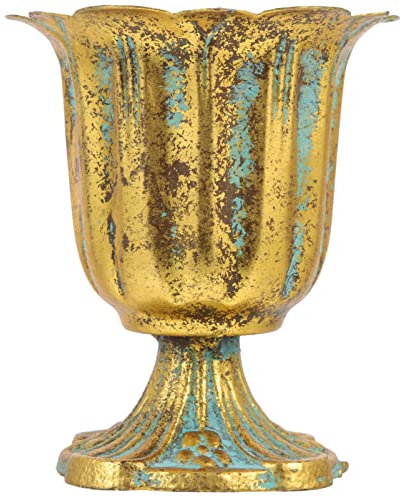 Pflanzgefäß im europäischen Vintage-Stil, römische Säule, elegante Blumenarrangement-Vase für Hochzeiten, Heimdekoration und besondere Anlässe, leichte Ausstellung, Topfvase mit Gusseisen-Basis