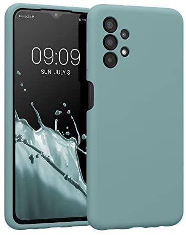 kwmobile Handyhülle kompatibel mit Samsung Galaxy A13 4G Hülle - gummierte Handy Case aus Silikon in Arctic Night